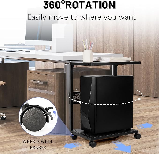 Bfttlity PC Stand Computer Tower Stand 2-Tier Metal CPU Holder - Image 3