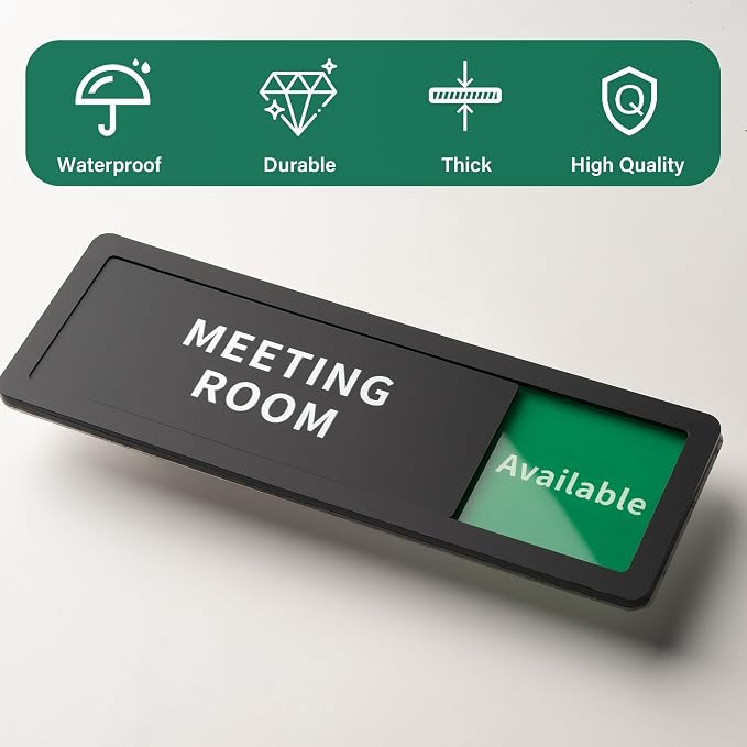 Office Room Door Sign Do Not Disturb, Versatile In-Use/Available Slider Sign - Image 3
