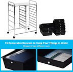 DORTALA 15-Drawer Rolling Storage Cart - Image 5