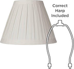 Creme Linen Large Box Pleat Lamp Shade 7" Top x 14" Bottom x 11" High - Image 6