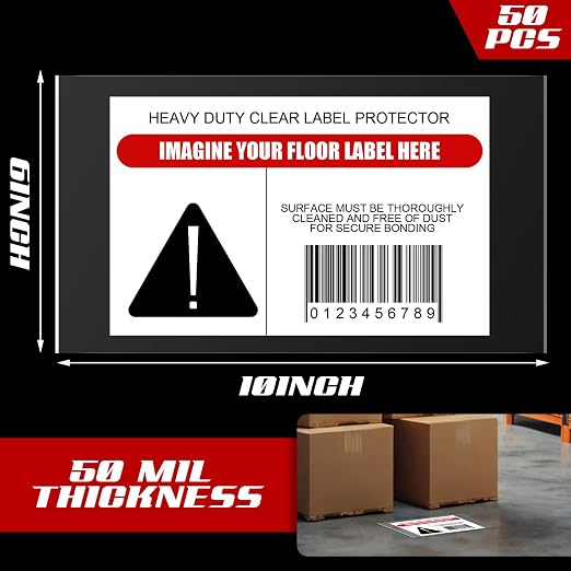 Janlaugh 50 Pcs Industrial Clear Label Protectors 10 x 6 Inch Waterproof Clear - Image 2