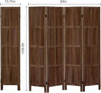 Leesinwing Wood Room Divider 4 Panel Folding Privacy Screen, Classic 5.6Ft - Image 5