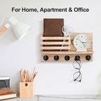 Lwenki Key Holder for Wall – Decorative Wooden Mail Holder and Key Shelf - Image 5