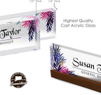 Artblox Personalized Office Desk Name Plate and Business Card Holder | Clear - Image 7