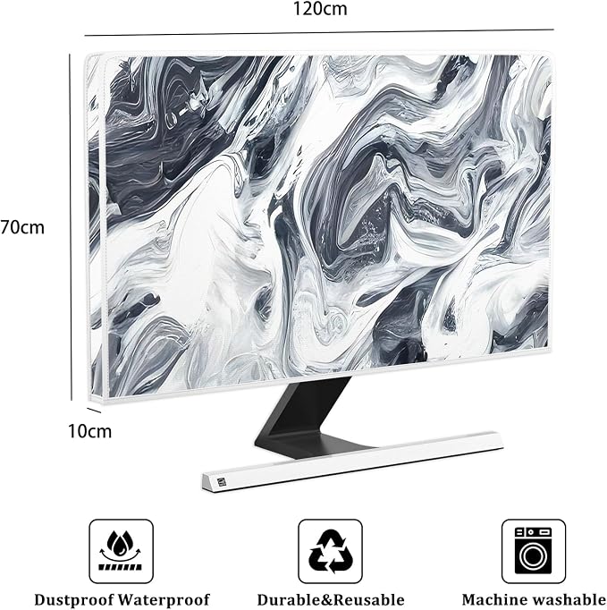 Baocicco Abstract Gray Marble Waterproof 50, 52 Inch Television Cover - Image 2