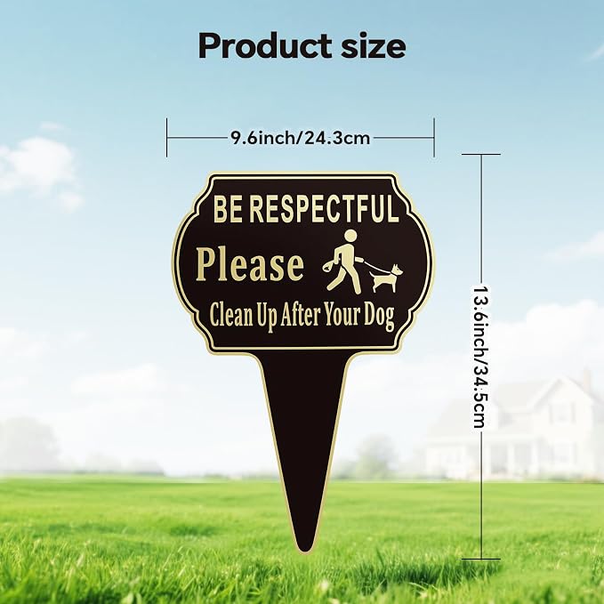 13.6"x9.6" Clean Up after Your Dog Signs Pick Up After Your dog sign - Image 3