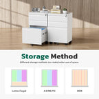 Greenvelly 3 Drawer Mobile File Cabinet - Image 6