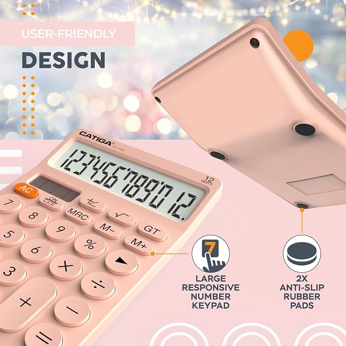 CATIGA 12 Digit Desktop Calculator Basic Desk Calculator - Image 6