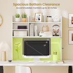Tangkula Desktop Bookshelf for Computer Up to 32”, 37” Countertop Storage Hutch - Image 6