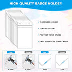 100Pcs ID Badge Holder Vertical Name Tag Holder Clear Plastic Name Badge ID - Image 4