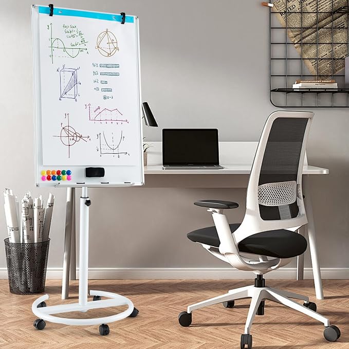 Goplus 40” x 26” Rolling Whiteboard, Height Adjustable Magnetic Dry Erase Board - Image 7