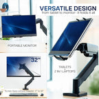 VIVO Height Adjustable Counterbalance Mechanical Arm Tablet Desk Mount - Image 6
