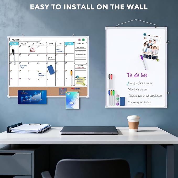 MaxGear Monthly Calendar Whiteboard Dry Erase Cork Board - Image 4