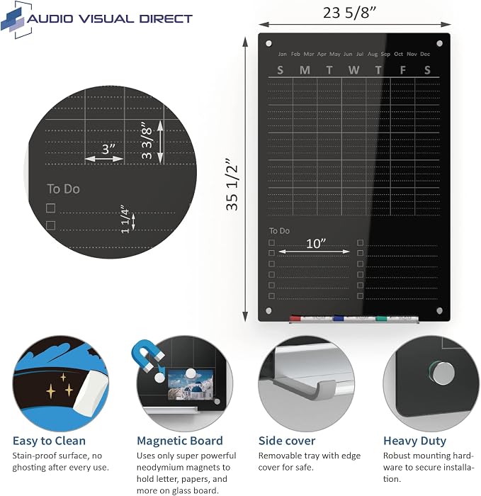 Audio-Visual Direct Magnetic Weekly Planner Dry-Erase Board - Image 3