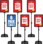 VAIIGO 6Pack Sign Stand for Display A4, Adjustable Poster Stand for Table Top & by VAIIGO