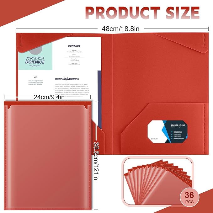 Henoyso 36 Pcs Plastic Folders - Image 2