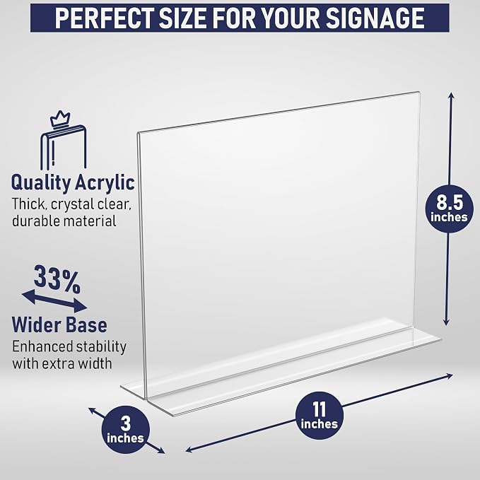 Acrylic Sign Holder 11 x 8.5 - Image 2