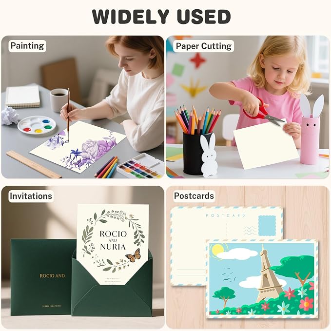 Cream Cardstock 8.5 X 11, 80 Sheets Card Stock, 75lb/ 200gsm Copy Paper - Image 7
