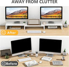 TAVR Furniture Dual Monitor Stand Riser, Computer Monitor Stands - Image 2