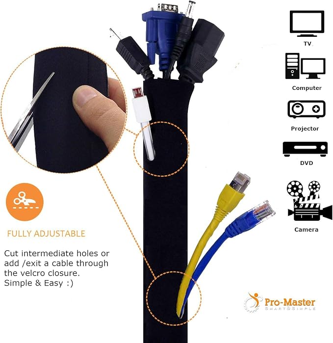 Premium 120" Cable Management Sleeve, Best Cords Organizer - Image 4