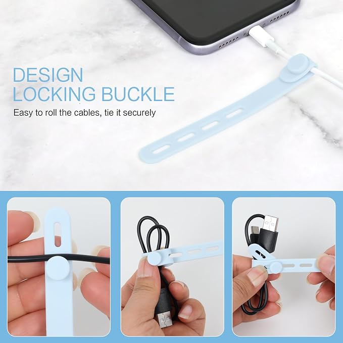 Donruby 24Pcs Silicone Cable Ties - Image 5