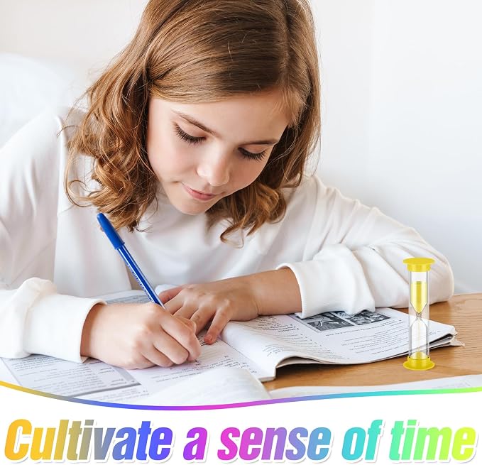 48 Pcs Back to School 5 Minute Sand Timer Bulk Colored Plastic Mini Multicolor - Image 4