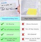 BAYTORY 900 Sheets Transparent Sticky Notes, Self-Adhesive Translucent Writable - Image 6
