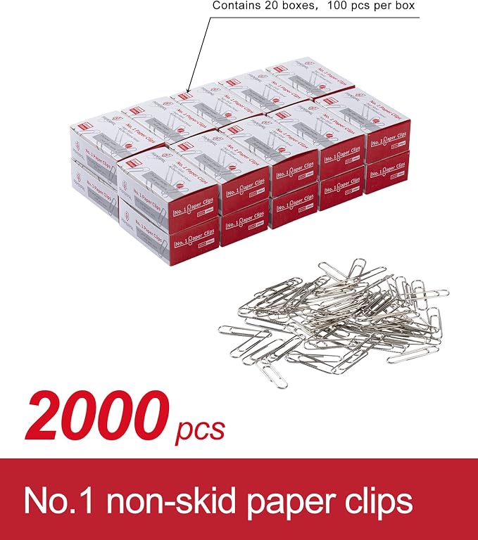 PAPERPAL Paperclips for Office School & Personal Use, #1 Nonskid Paper Clip - Image 3