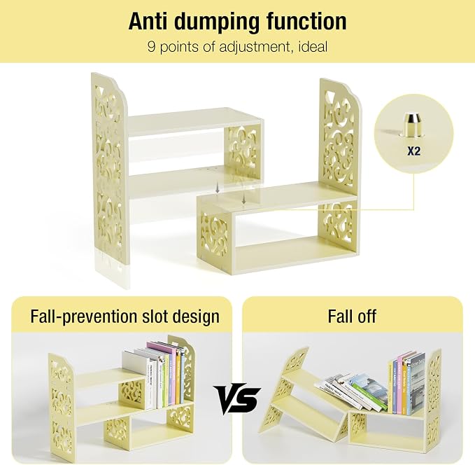YGYQZ Adjustable Desktop Organizer Shelf – Space-Saving Desk Shelves & Desktop - Image 6