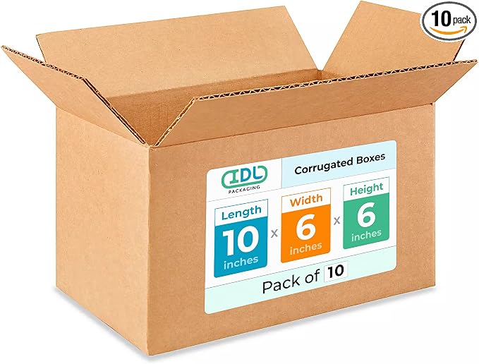 Medium Moving & Shipping Boxes 10x6x6 inches by IDLPackaging