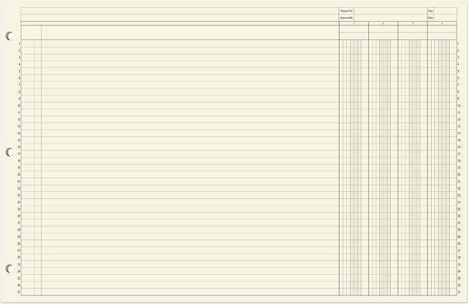 BookFactory Ledger Pad/Large 4 Column Accounting Ledger Columnar Pads - Image 2