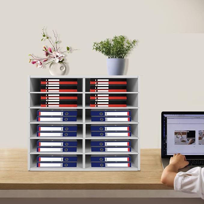 12 Slots Mail Sorters for Office, PVC Literature Organizer - Image 2