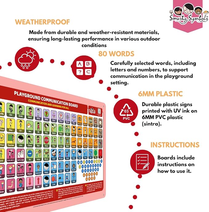 Outdoor Rated Plastic School Playground Communication Board - Image 4