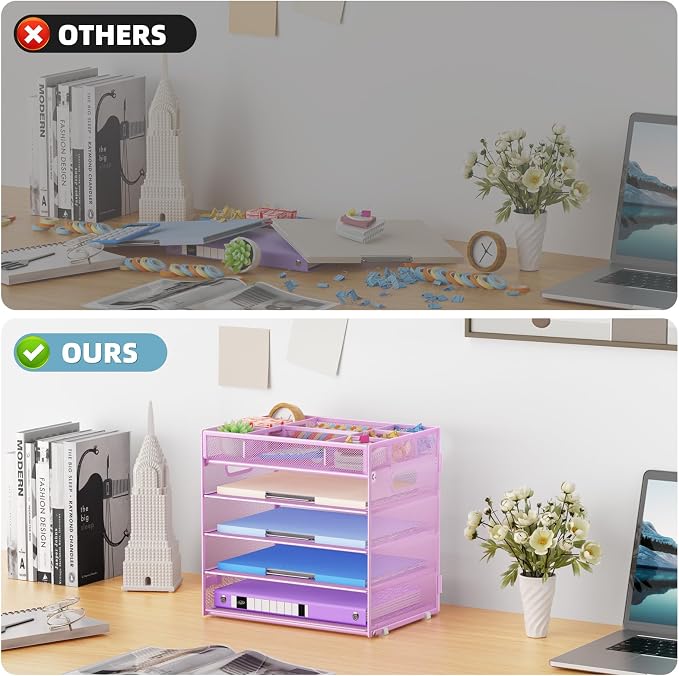 Marbrasse 5-Tier Letter Tray Paper Organizer - Image 5