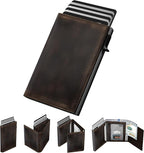 typecase Mens Wallet Card Holder: Pop Up Aluminum Case, Full Grain Leather by typecase