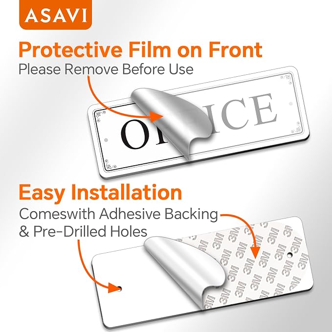 ASAVI “OFFICE” Acrylic Door Sign – Waterproof & Fade-Resistant Office Label - Image 4