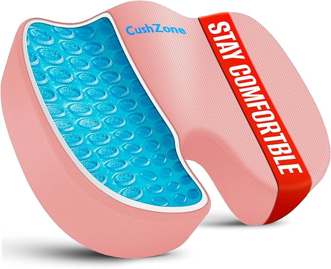 Office Chair Seat Cushion, Cooling Gel Enhanced Memory Foam Cushion by CushZone