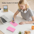 250 Count Index Cards 3 x 5 Inch, Heavyweight Pink Lined Note Cards Portable - Image 3