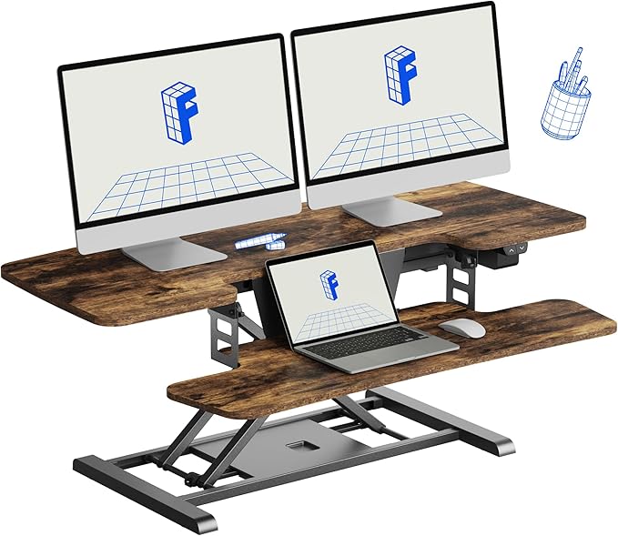 FLEXISPOT 42" Electric Standing Desk Converter Height Adjustable Desk Strong by FlexiSpot