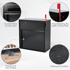 Large Wall Mount Mailbox with Lock and Outgoing Mail Flag - Image 4