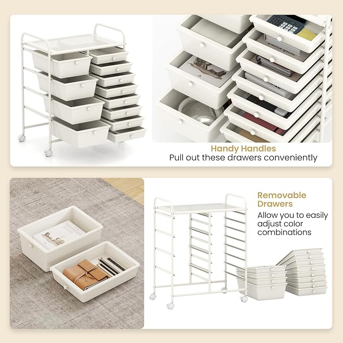 Giantex 12 Drawer Rolling Cart - Image 5