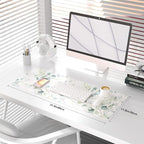 QIYI Large Mouse Pad, Cute Green Leaves Desk Mat - Image 2