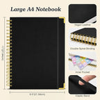 Bullet Dotted Journal Spiral Notebook, 300 Pages Leather Notebooks - Image 5