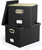 2 Pack File Storage Organizer Box, Portable Filing by Oterri