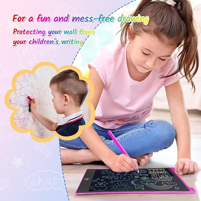 TECJOE 2 Pack LCD Writing Tablet, 10 Inch Colorful Doodle Board Drawing Tablet - Image 5
