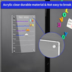 AITEE Acrylic Weekly Calendar for Fridge, Includes 6 Dry Erase Markers - Image 6
