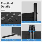 MAYOLIAH 3-Panel Black Room Divider 6ft Tall Folding Privacy Screen w/Flat Base - Image 3