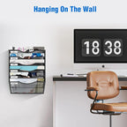 Wall File Organizer, 6 Tier Hanging File Folder Mail Organizer, Vertical Mesh - Image 7