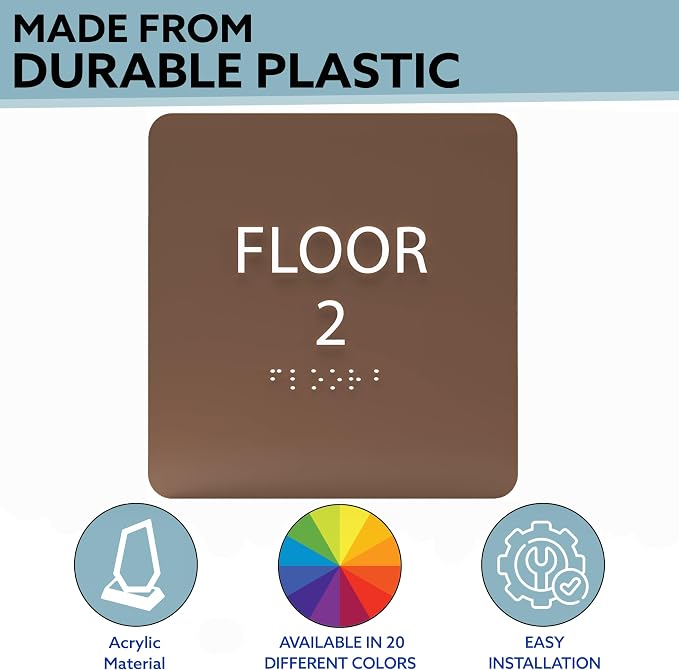 Deep Violet ADA Floor 2 Sign - Image 2