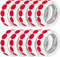 Perco Red 1-Inch Perforated Circle Dot Sticker Labels — 10 Rolls, 000 Round by Perco